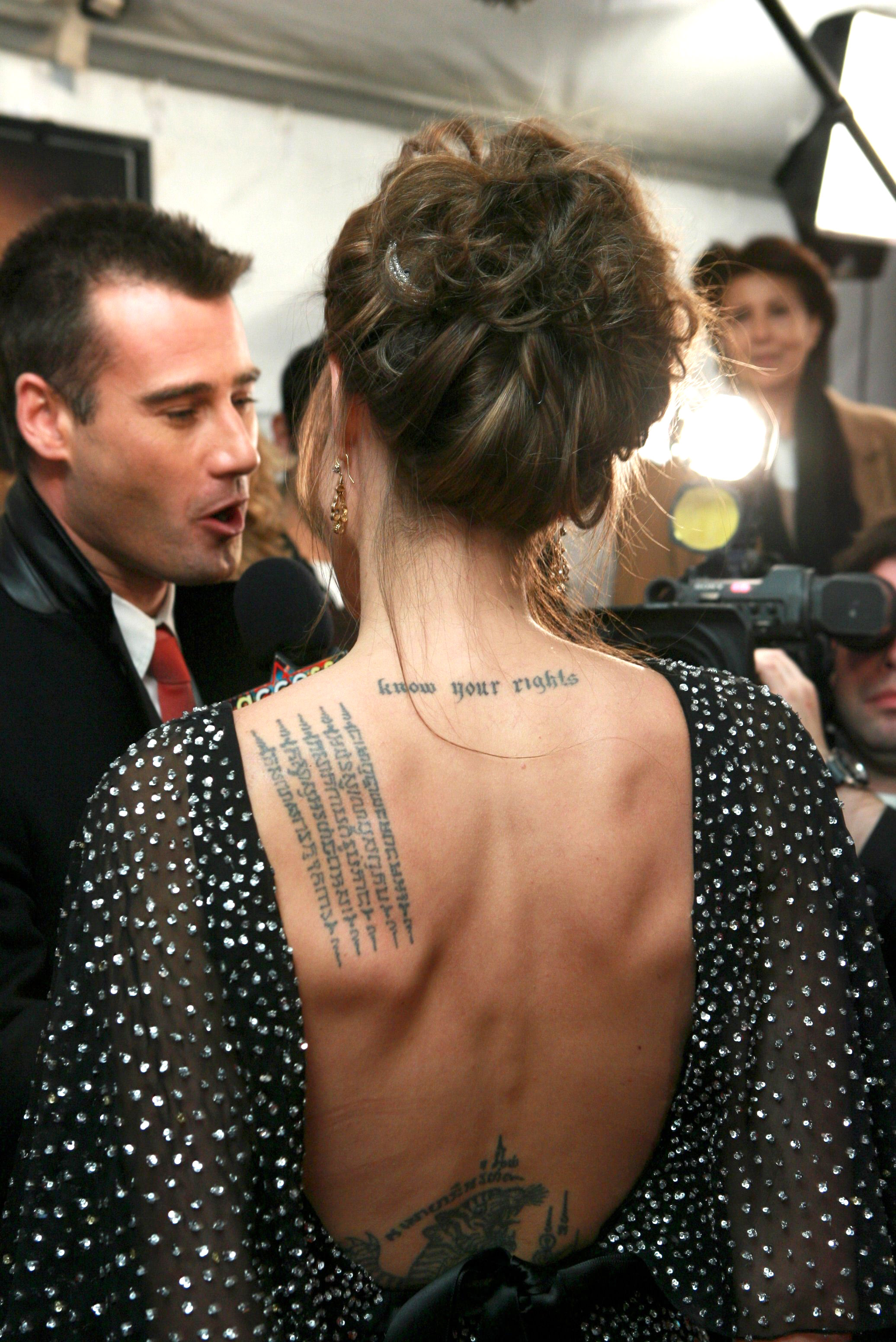 A guide to Angelina Jolies tattoos